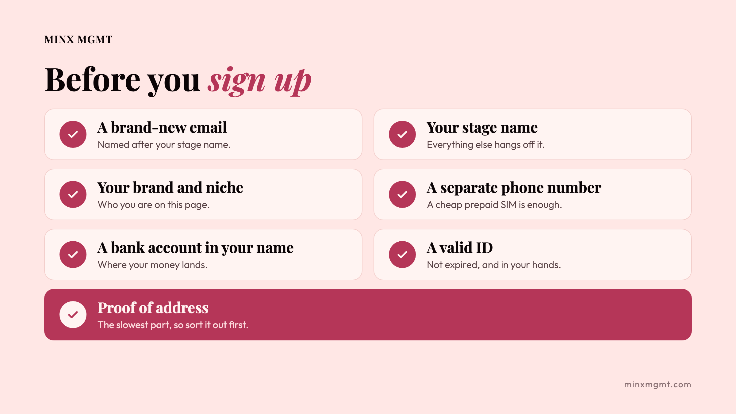 Before you sign up