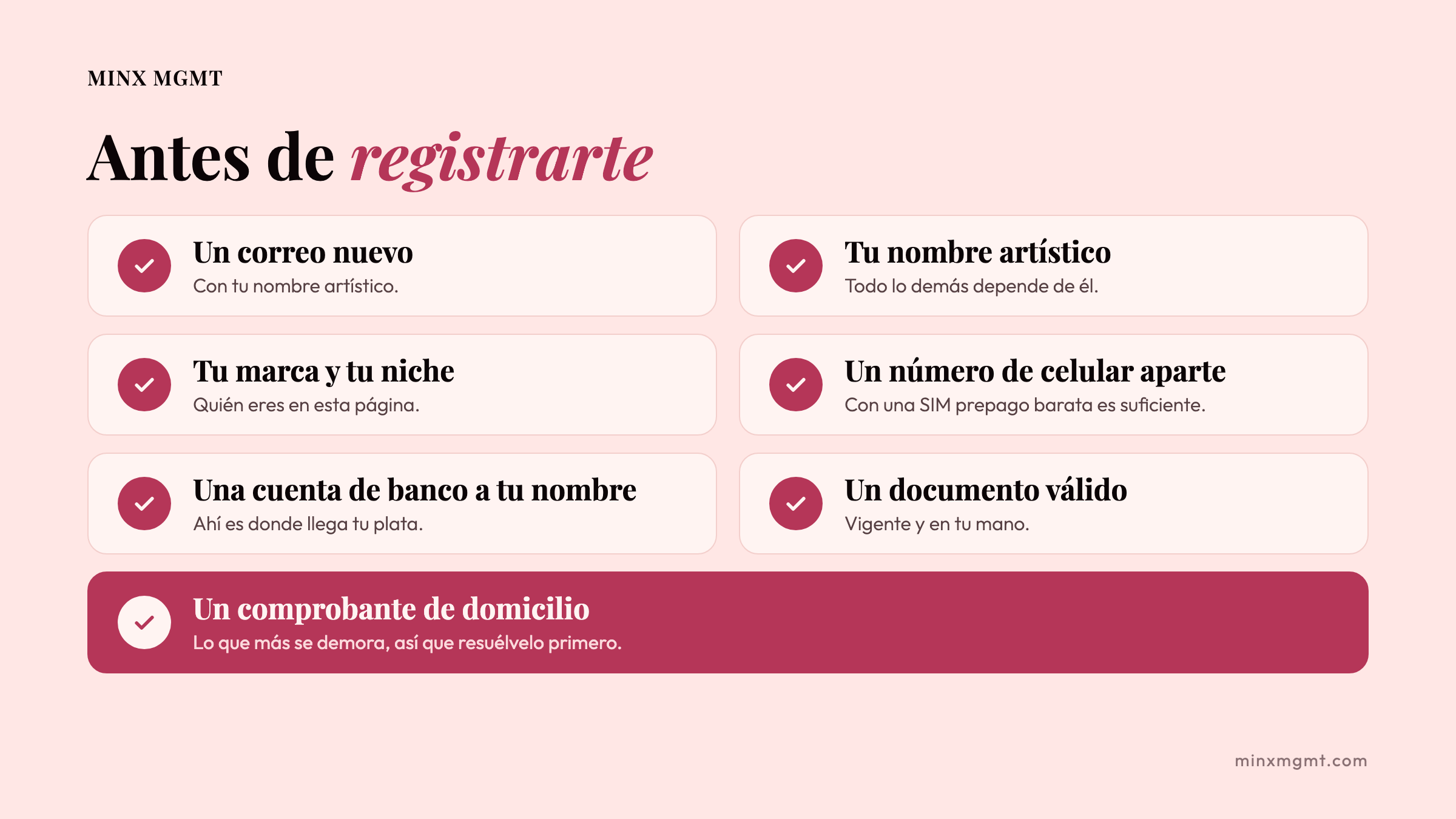 Antes de registrarte