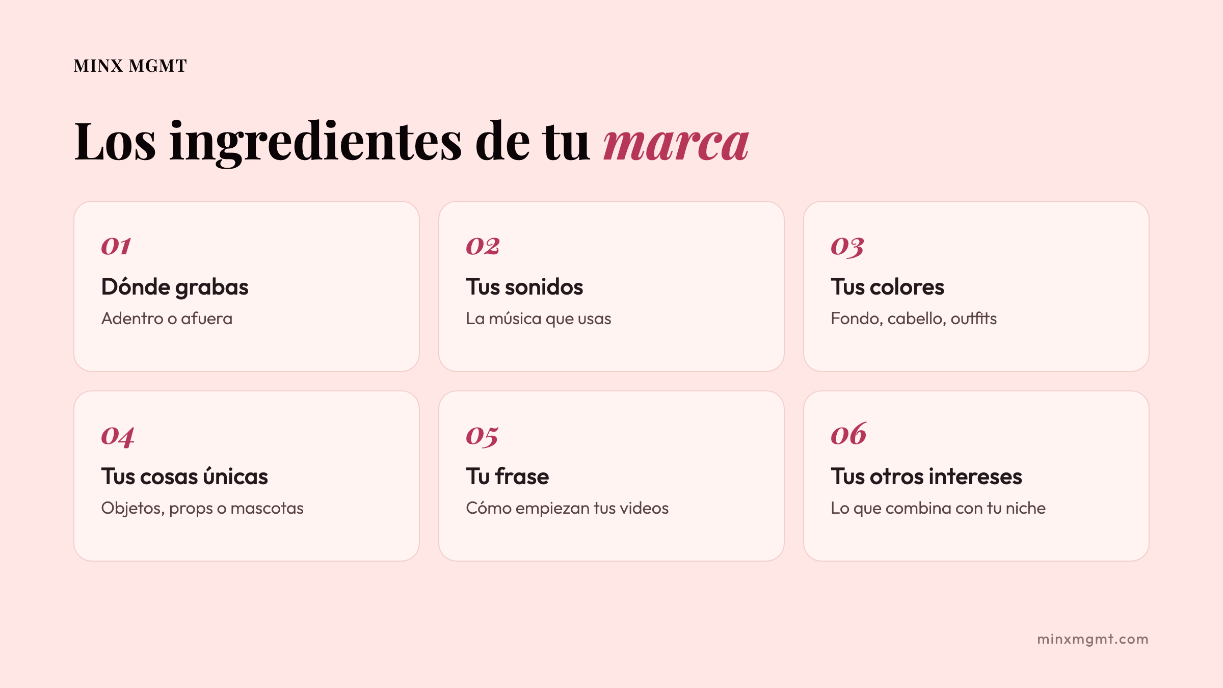 Los ingredientes de tu marca