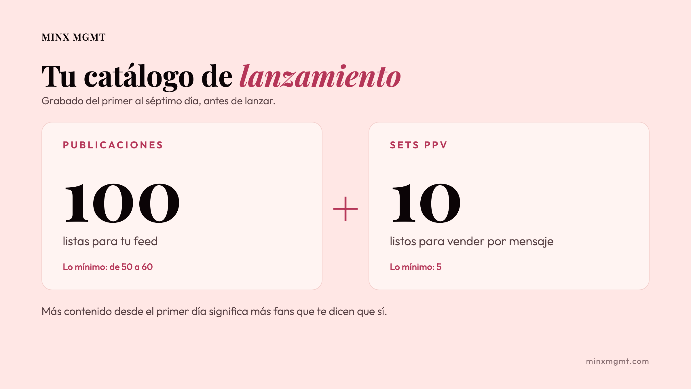Tu catálogo de lanzamiento