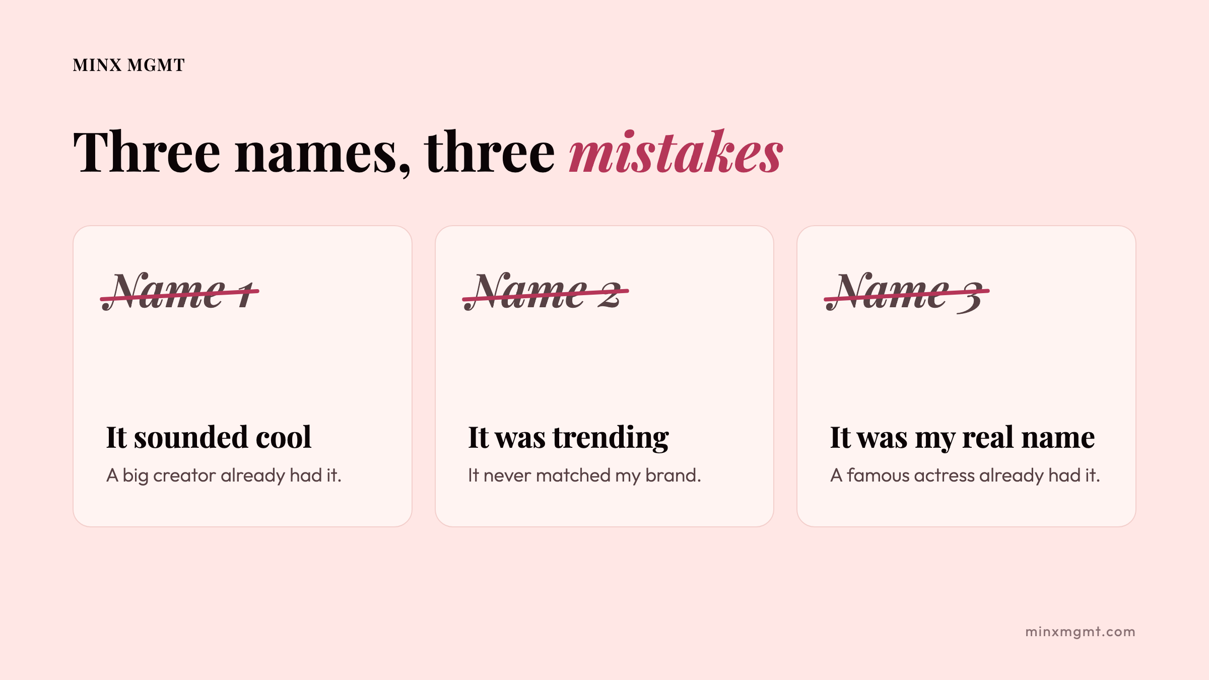 Three names, three mistakes