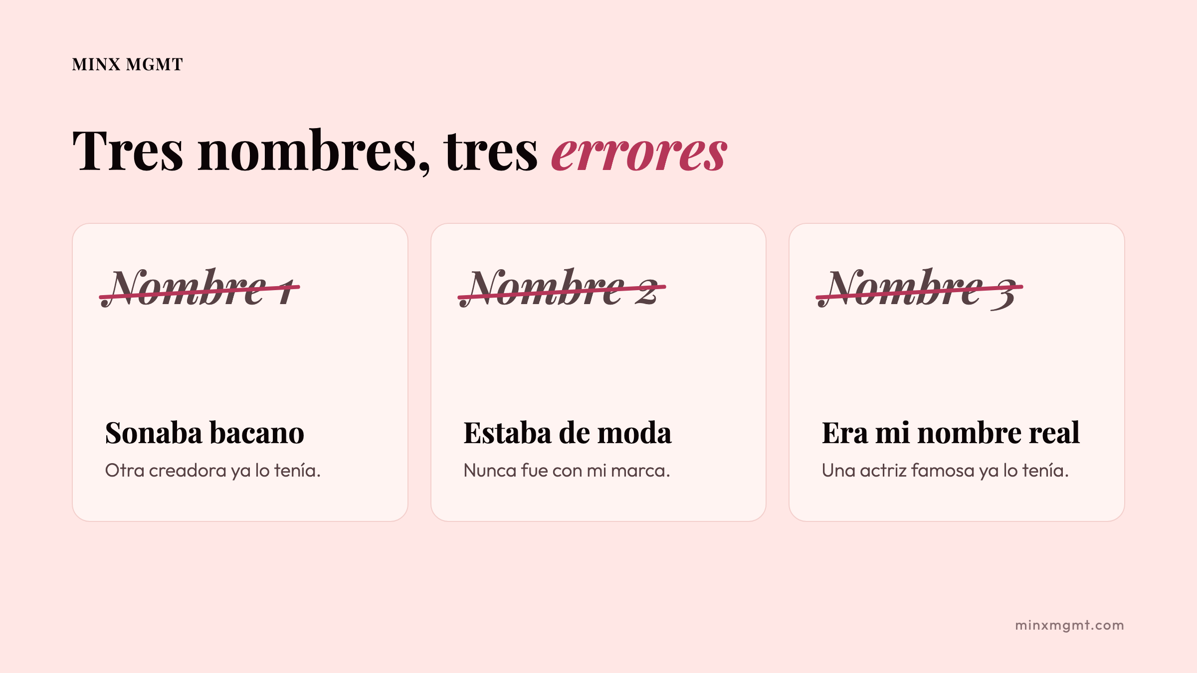 Tres nombres, tres errores